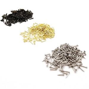 200pcs 황금 실버 골동품 직경  1.2mm L 철 보석 상자 경첩에 대 한 작은 미니 라운드 머리 네일 압정