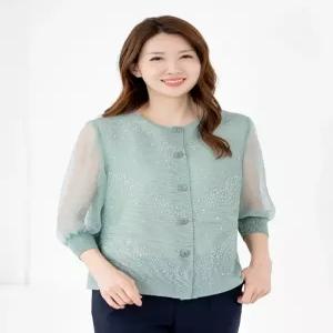엄마옷 자켓 플리츠 볼레로 7부 라운드 604FGH039 마담/중년여성/빅사이즈/50대/60대