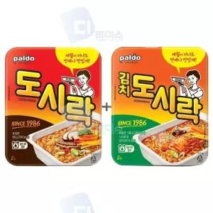 팔도도시락 2종세트 24개 원조도시락 김치도시락 라면 (WABCDEA)