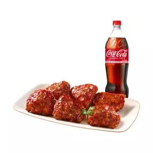 [노랑통닭] (6PCS)싸이 바비큐+콜라1.25L