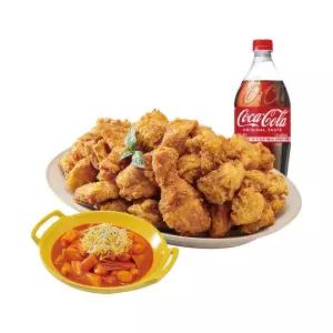[노랑통닭] (순살/뼈)후라이드치킨+떡볶이+콜라1.25L