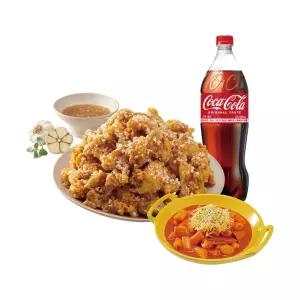 [노랑통닭] (순살/뼈)알싸한마늘치킨+떡볶이+콜라1.25L