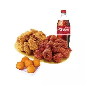 [노랑통닭] (순살/뼈)반반치킨(후라이드/양념)+오리지널치즈볼+콜라1.25L