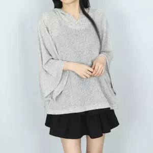 [파라노말샵]4색 까슬 나그랑 후드 반팔 니트티 (파라노말샵)