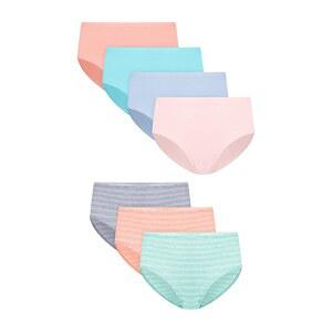 Hanes 여아용 속옷 브리프, 7팩, Pure Comfort 극세사 브리프 팬티, 모듬, 코랄/블루/아쿠아