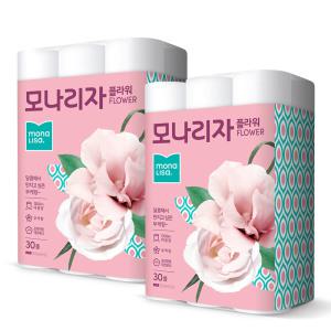 모나리자 녹스 플라워 40M*30롤 2팩 총60롤 화장지 휴지