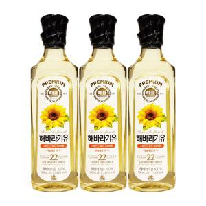 해표 프리미엄 해바라기유 500mL x 3개