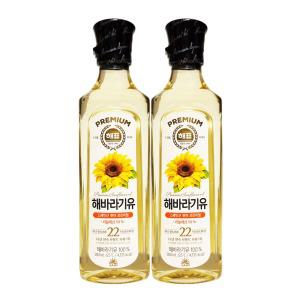 해표 프리미엄 해바라기유 500mL x 2개