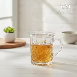 폴라리스 뚜껑머그 1인조 310ml/ 선물용 고급 티컵 클래식 유리잔