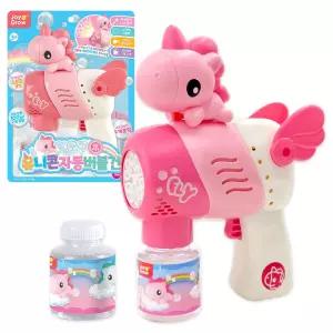원앤원 LED 유니콘 자동 버블건+ 용액 100ml×2p 세트, 핑크, 1개