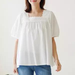 (~110size)비아일렛자수블라우스 TBE3436