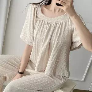 [하프클럽/]여름 바지 투피스 셔링 블라우스 와이드 팬츠 셋업 쿨링 여름 오