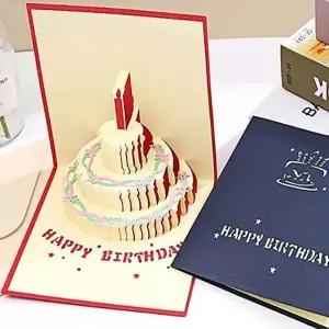 레드 생일 축하 입체카드 축하편지 카드 엽서카드 (WFFV669)