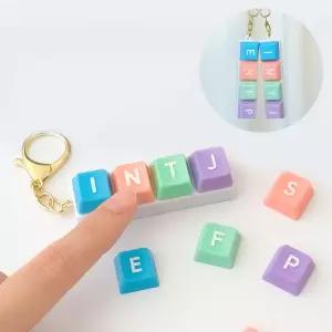 MBTI 딸깍이 키링 열쇠고리 키캡 이니셜 키보드 단체선물