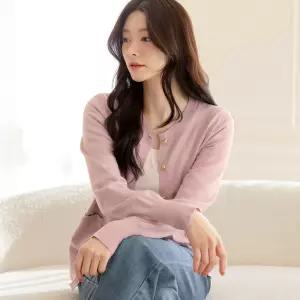 [시크라인] (~XXL까지) 디아짐 라운드넥 니트 가디건 봄 가을 봄신상 오피스룩 데일리 캐쥬얼 출근룩 베이직 빅사이즈