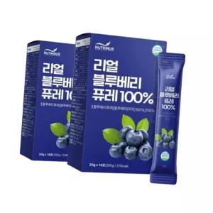 진샵 미국산 통 블루베리 원물 퓨레 부루베리 원액 과채 주스 스틱 제품 14포 4박스