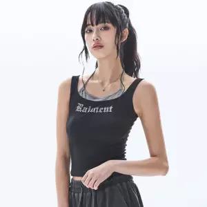 (W) 우먼즈 핫픽스 더블 레이어드 슬리브리스_블랙