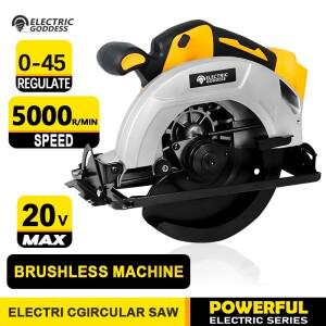 7인치 무선 원형 톱 5000rpm 브러시리스 bldc 목공 DEWALT 호환 20V 배터리 핀 용 45도 절단 각도 조정