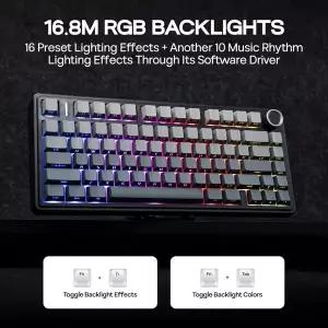 AULA F75 무소음 스위치 식 키보드 2.4G/블루투스/유선 75% 레이아웃 RGB 프로파일 켓 구조 4000mAh 사무용