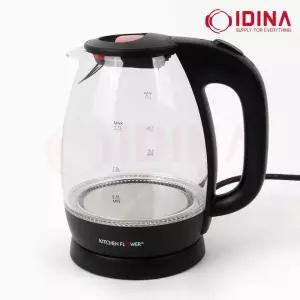 키친플라워 유리 전기포트 1.7L/내열/전기/포트/주전자/차/무선/커피/보트/차포트/포터/물끓이기/미니/멀티