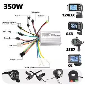 전기 자전거 키트 브러시리스 컨트롤러 36V 48V 350W LCD 디스플레이 스쿠터 자동차 액세서리 124DX GZ3 S5 S887