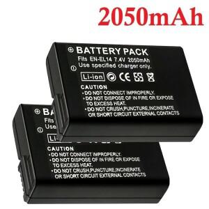2050mAh EN-EL14a EL14 카메라 배터리 니콘 P7000 D3100 D5300용