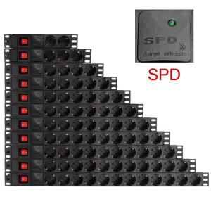 2/12 단위 PDU 네트워크 캐비닛 랙 전원 스트립 배포 16A 250V 스위치 SPD 2M 와이어가 있는 유럽 표준 소
