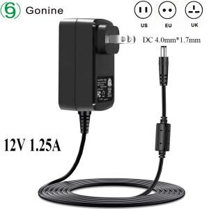 15W AC 전원 어댑터 코드 AC-DC 12V 1.25A 500mA 공급 장치 Echo Dot 4세대  등을 위한 플러그 4.0mm x 1.7