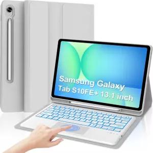 삼성 갤럭시 탭 S10FE+용 키보드 케이스 13.1인치 스마트 트랙패드가 있는 7가지 색상의 백라이트 S펜 홀더