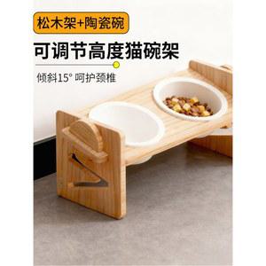 높이조절 원목 반려동물 식탁 고양이 강아지 밥그릇 선반