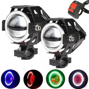 U7 Led 안개등 바이크 오토바이 천사 눈 헤드 라이트 12V 가와사키호환 636 Zx10R 2005 Z750 Vulcan S 650