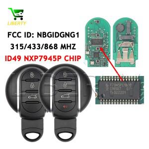 BMW 호환 미니 소형 쿠퍼 - 차량용 스마트 리모컨 키 FOB 315/434/868MHz ID49 7945 칩 FCC ID: NBGIDGNG1