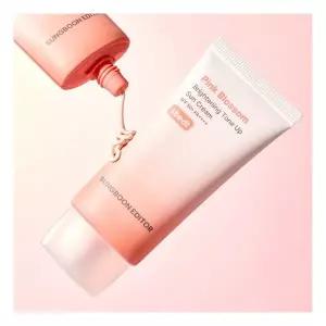 수분보충 성분에디터 핑크 블라썸 브라이트닝 톤업 선크림 50ml SPF 50안티에이징 주름개선 탄력강화 PA안