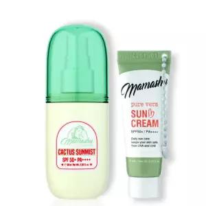 수분보충 마마슈 선인장 선미스트 60ml 안티에이징 주름개선 탄력강화 퓨어베라 선크림 5ml