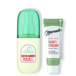 수분보충 마마슈 선인장 선미스트 60ml 안티에이징 주름개선 탄력강화 퓨어베라 선크림 5ml