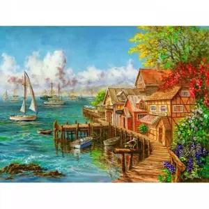 풍경화보석십자수 TBZ 보석십자수 집 해안가의 (패브릭) 30x40