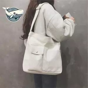 캐주얼가방 더블 다용도 심플 캔버스 에코백 포켓