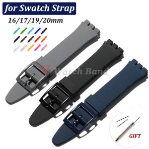 16mm 20mm Swatch 용 실리콘 시계 밴드 다채로운 고무 스트랩 스포츠 교체 손목 팔찌 남성 여성 액세서리