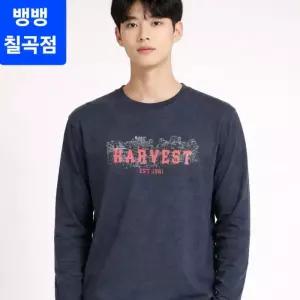 뱅뱅 HC09 남성 봄 두껍지않은 긴팔티셔츠 은은한 프린트의 목늘어남 최소화한 긴팔티