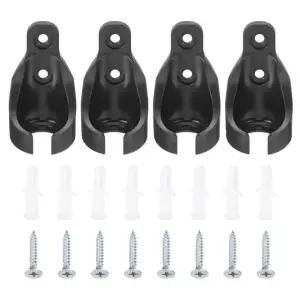 uxcell 4Pcs 유니버설 번지 리시버 브래킷 실내/외 선 롤러 그늘막용 플라스틱 블라인드 교체 부품 스트랩 블랙 타이다운 Black