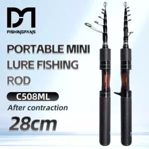 FISHINGFANS 중간 빛 텔레스코픽 여행용 카본 팁 휴대용 낚싯대 탄소 ML 핸들 C508ML