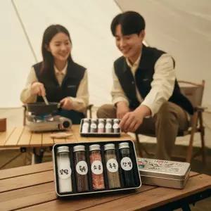 캠핑 양념통 세트 휴대용 조미료 보관함 여행용 소스 용기 파우치 구성