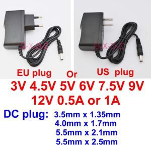 1피스 AC110-240V DC 3V 4.5V 5V 6V 9V 12V 500 mA 1A 0.5A LED 라이트 스트립 범용 어댑터 AC / 컨버터 전