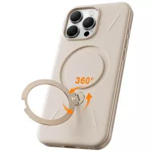 TORRAS 아이폰 16 프로 케이스 6.3인치용 360° 스핀 스탠드, Magsafe에 적합, 하드 PC Mil-STD 보호 긁힘
