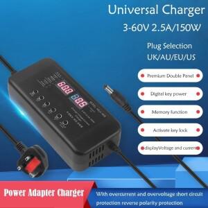 조정 가능 전원 어댑터 충전기 3V-60V 150W 디스플레이 화면 포함  2.8V 14V 36V 48V 56V 60V 리튬 이온 배