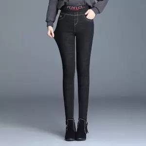 여자 신상바지 양모 데님 기모 겨울 하이웨스트 면바지 SK