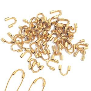 50pcs 스테인레스 스틸 18K 골드 도금 와이어 프로텍터 가드 가디언 루프 U 모양 걸쇠 커넥터 Diy 쥬얼리