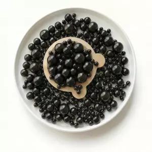 코자송 260Pcs 블랙 꽃병 필러 비즈 센터피스 노 홀 인조 진주 8/4/20mm 채우기 장식 양초 웨딩 홈 파티