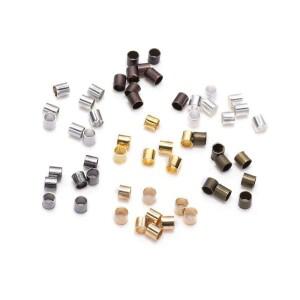 150-500pcs 1.5 2.0 2.5mm 골드 구리 튜브 크림프 엔드 비즈 스토퍼 스페이서 쥬얼리 만들기 결과 용품 목