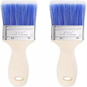 하핑턴 2pcs 페인트 브러시 5인치 평면 및 나무 손잡이가 있는 칩 DIY 플랫 아트 가구 펜스 데크 벽 트림